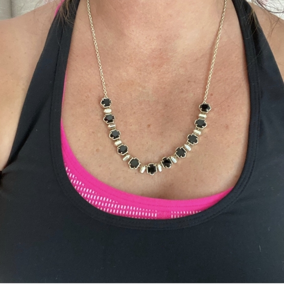 NEW Kendra Scott Tammy Custom Color Bar Necklace Gold Cobalt Blue Adjustable - Picture 13 of 14